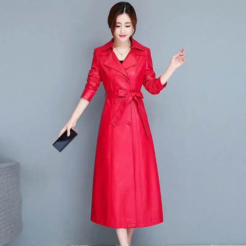 Slim fit Long Sleeve Leather Blazer Dress formal Winter dress - EX-STOCK Canada