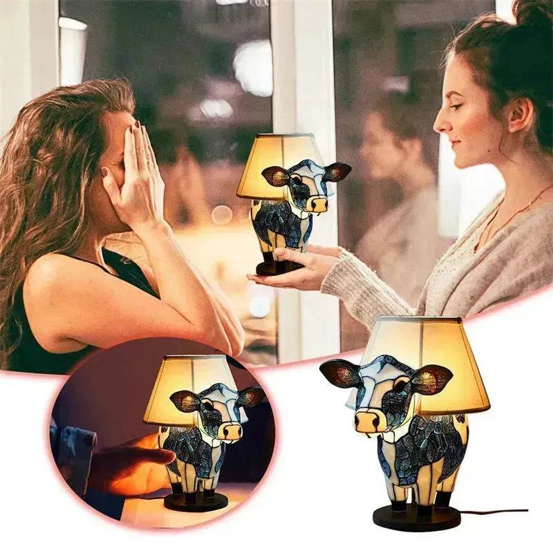 Beautiful Cow Table Lamp Bedside Table Lamp With USB Bedside Lamp For Living Room Bedroom Dormitory Bra Ornament - EX-STOCK Canada