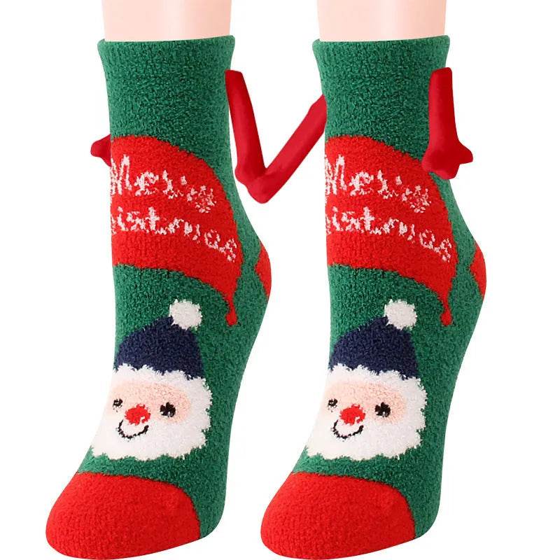 Soft Carton Christmas-themed Fleece Winter Home socks for Women - EX-STOCK Canada