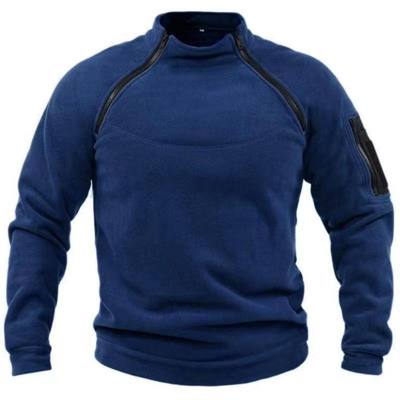 Pull pour hommes à col montant, chaud et ample, vêtement de couleur unieEX-STOCK Canada
