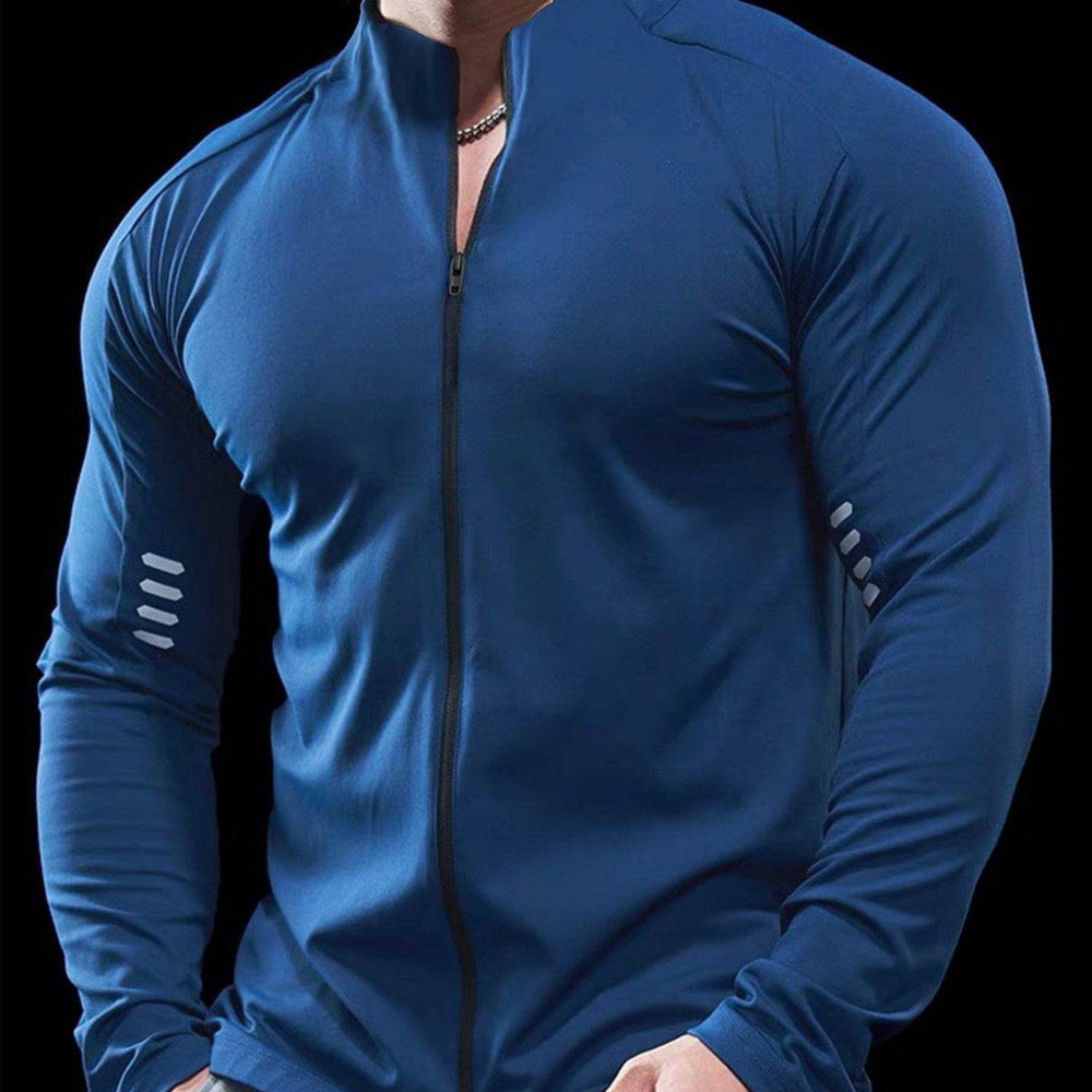Muscle Fit Long Sleeve Zip Up Quick Drying Sport Workout Gym T-shirt for Men - EX-STOCK Canada