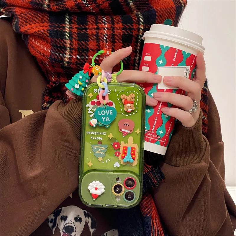 Christmas -Themed Silicone iphone Protective case with pendant girls - EX-STOCK Canada