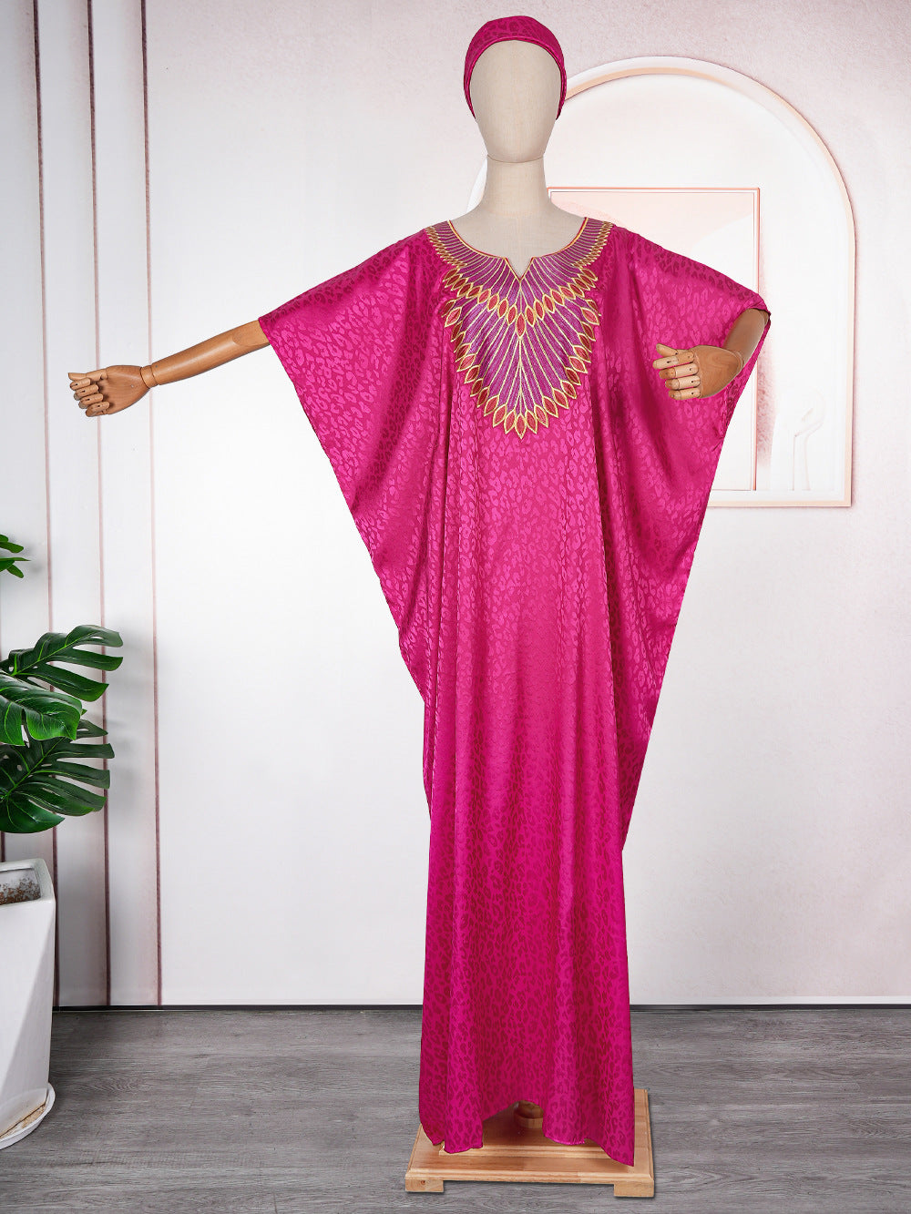 African Ethnic Style Large Swing Dress Robe Middle East AliExpress Muslim Women's Wear V-neck Plus Size - EX-STOCK Canada