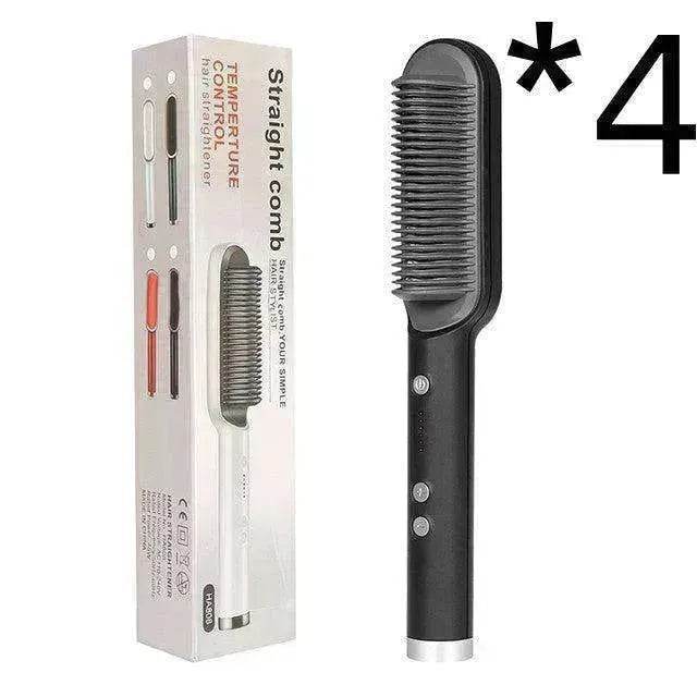 2-In-1 Hair Straightener Hot Comb - Dual-Use Rotating Electric Brush - EX-STOCK Canada
