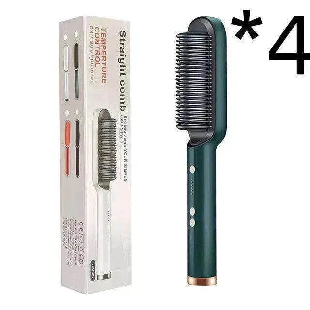 2-In-1 Hair Straightener Hot Comb - Dual-Use Rotating Electric Brush - EX-STOCK Canada