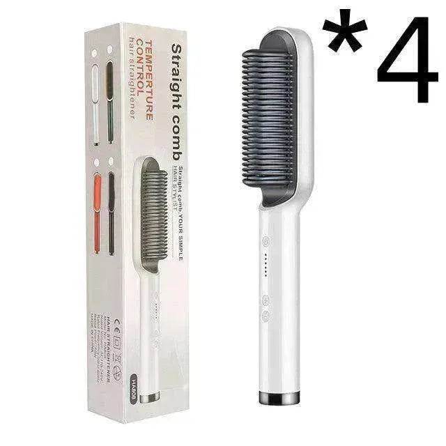 2-In-1 Hair Straightener Hot Comb - Dual-Use Rotating Electric Brush - EX-STOCK Canada
