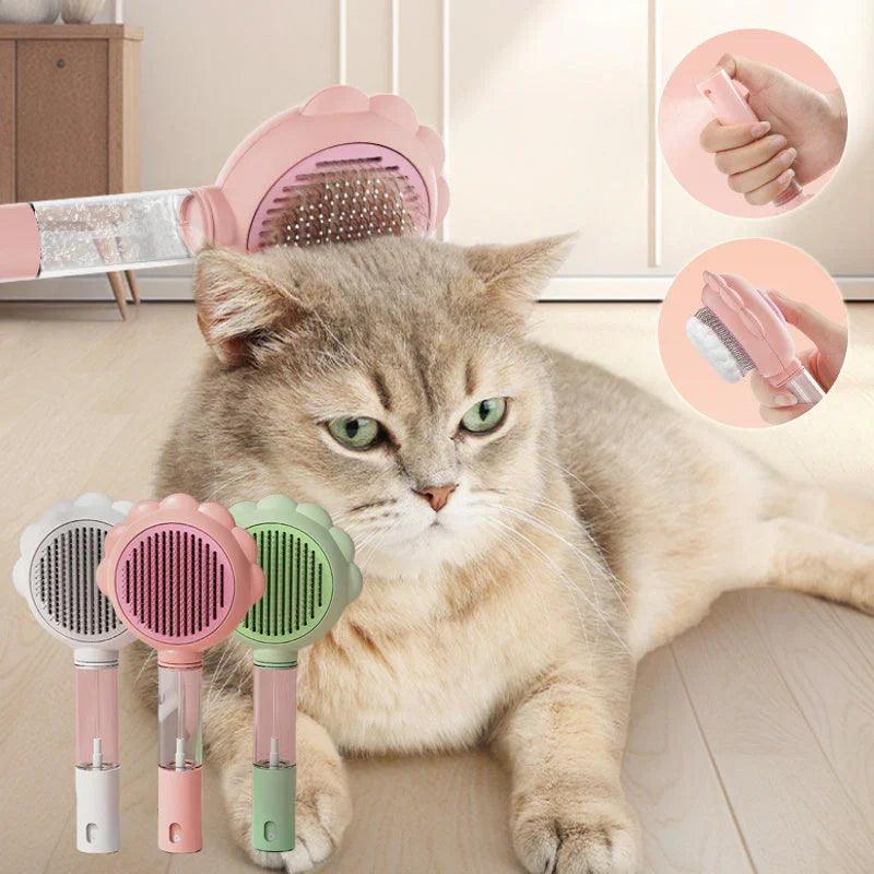 2 In 1 Self Cleaning Dog Brush Comb With Spray Pets Grooming Hair Remover Combs Brush Floating Hair Pet Grooming Brush Pet Products EX-STOCK Canada