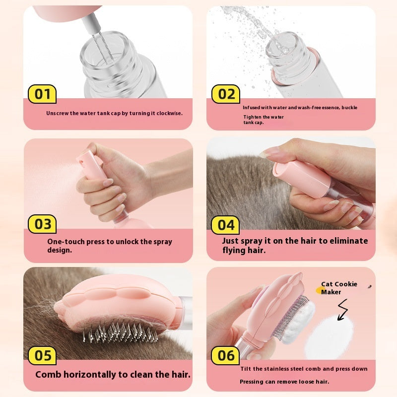 2 In 1 Self Cleaning Dog Brush Comb With Spray Pets Grooming Hair Remover Combs Brush Floating Hair Pet Grooming Brush Pet Products EX-STOCK Canada