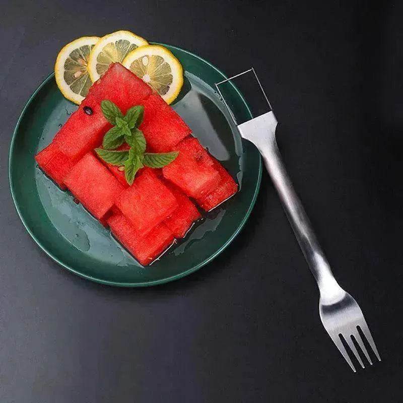 2 In 1 Slicer Multi purpose Stainless Steel Watermelon Fork - EX-STOCK Canada
