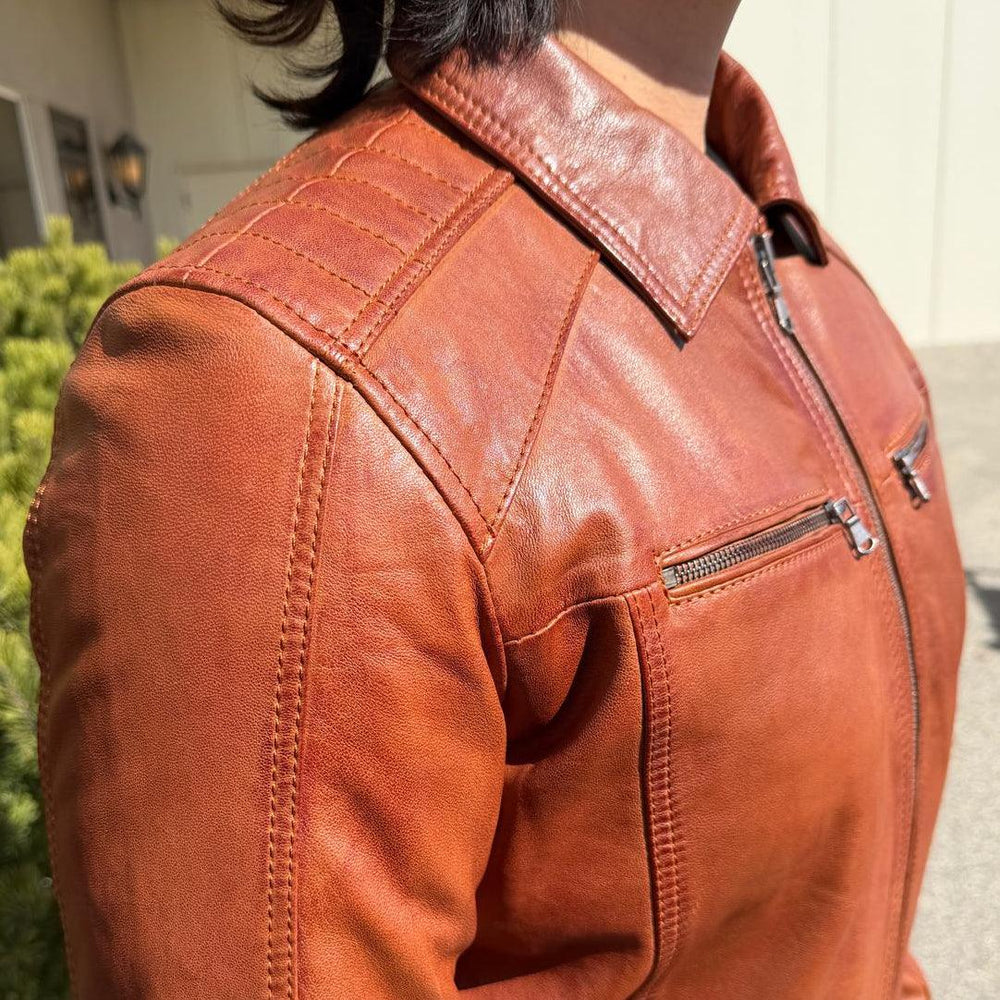 BOL Men's Zip Pocket Leather Jacket