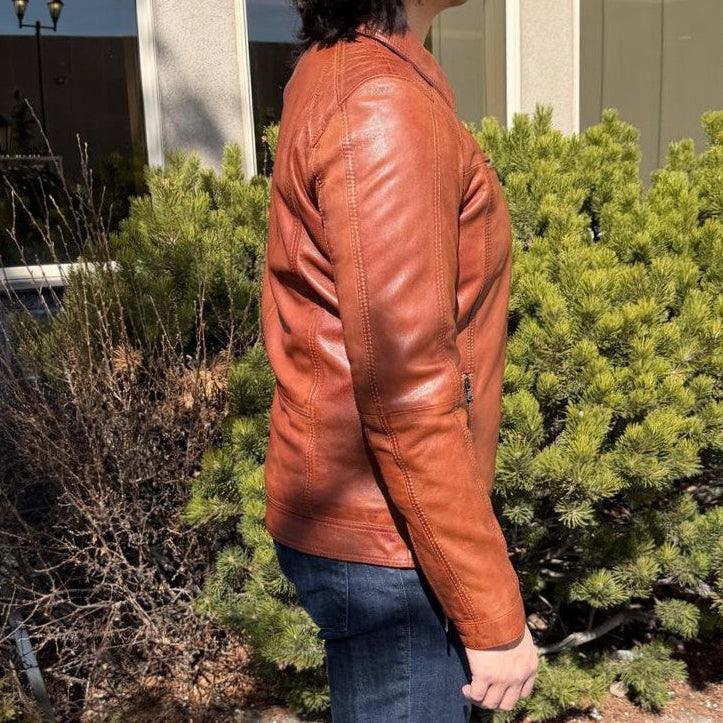 BOL Men's Zip Pocket Leather Jacket