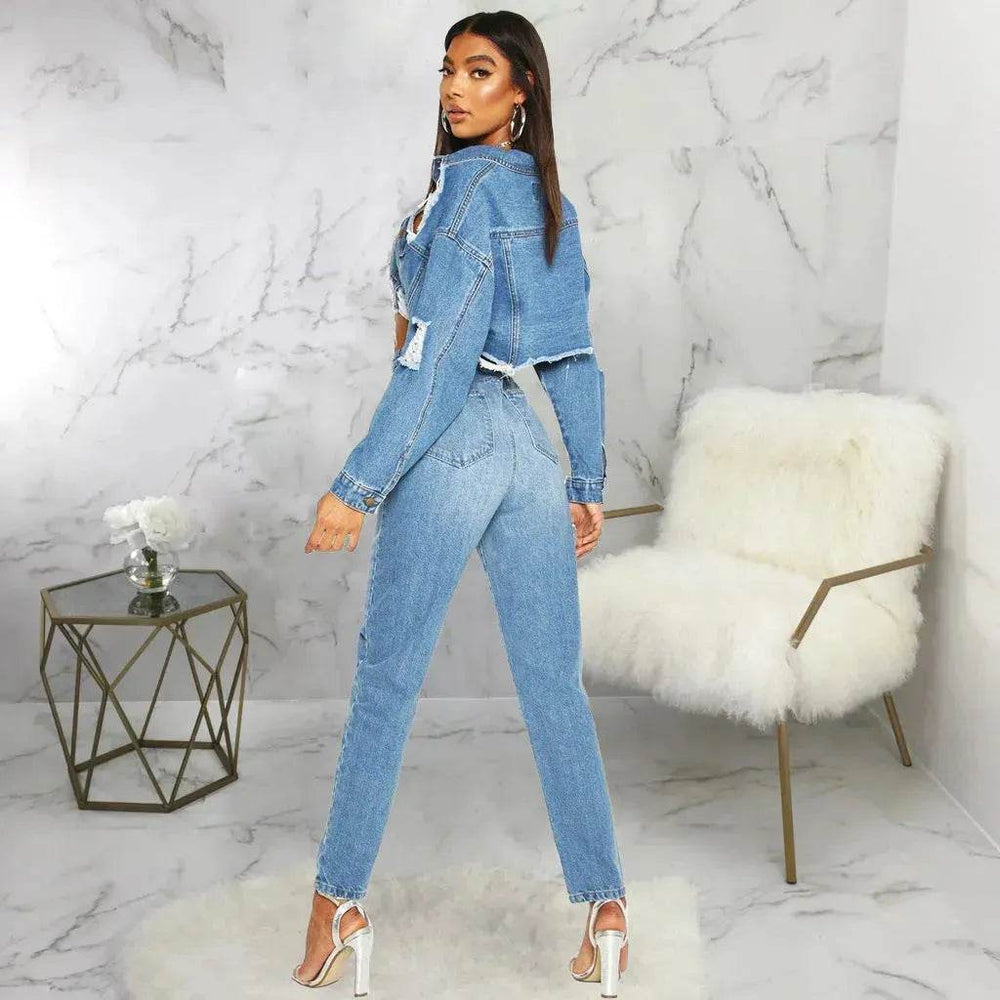 Y2K Fashion Women Street Denim Jeans Cropped Jacket - EX-STOCK Canada
