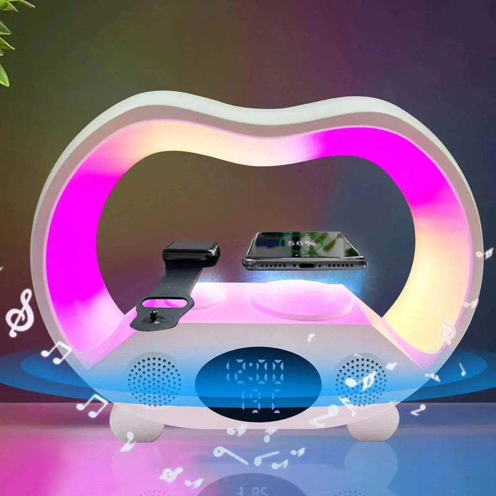 2025 New 6 In 1 Smart Remote Control Bluetooth Ambience Intelligent LED Table Lamp Multi-function Wireless Charger Night Light Bluetooth Speaker - EX-STOCK Canada