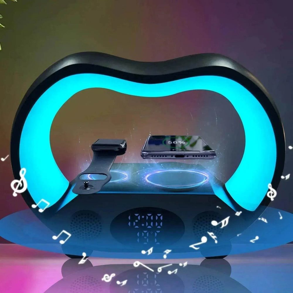 2025 New 6 In 1 Smart Remote Control Bluetooth Ambience Intelligent LED Table Lamp Multi-function Wireless Charger Night Light Bluetooth Speaker - EX-STOCK Canada