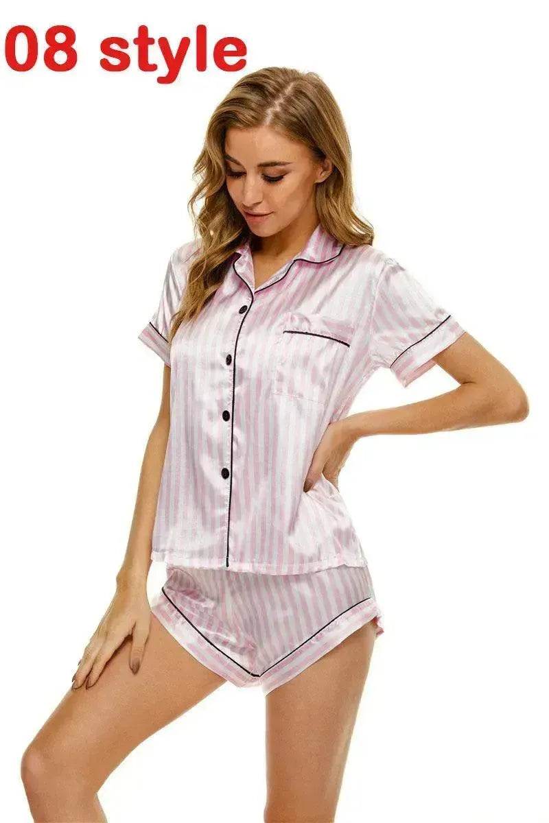 Floral Pyjamas – Satin Camisole and Shorts Sleepwear Set - EX-STOCK Canada