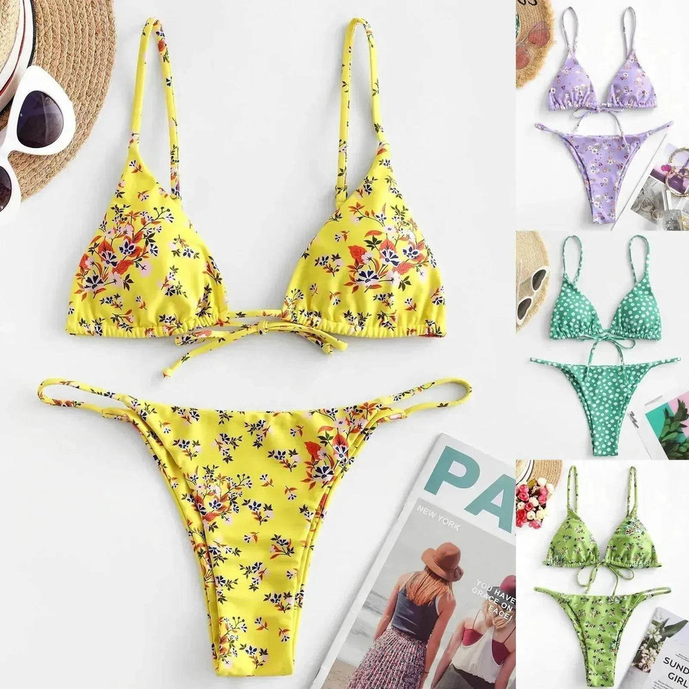 2025 Summer Vibe Flowers Print Charming Bikini for Beach Swimming Fashion Push Up Swimsuit Womens Clothing - EX-STOCK Canada