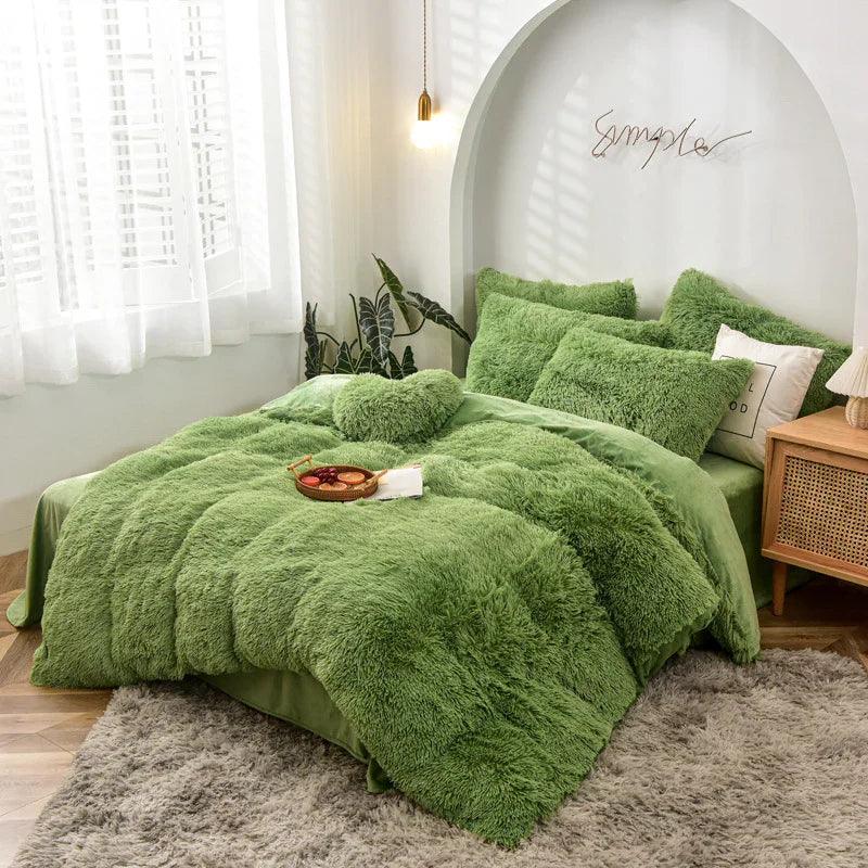 Mink Velvet Four Piece Set Long Plush Crystal Velvet Duvet Cover EX-STOCK Canada