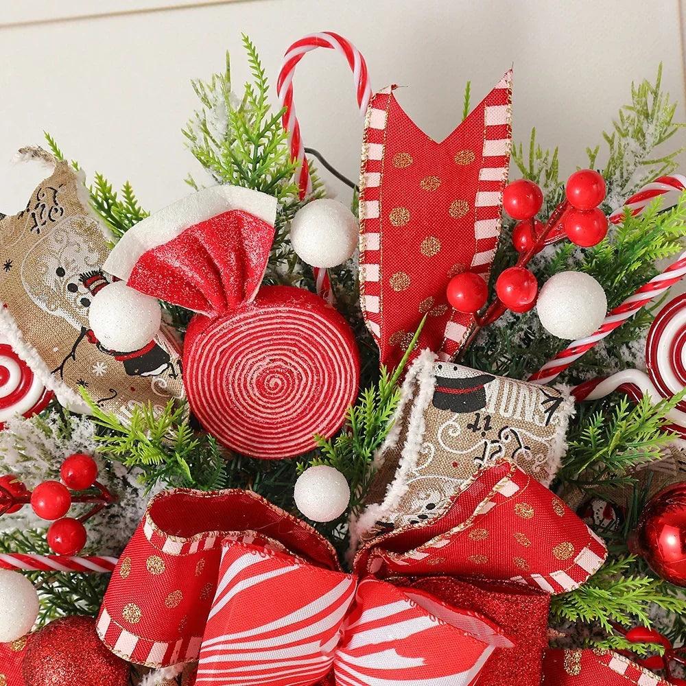 Christmas Wreath Candy Upside Down Tree Garland Artificial Xmas Ornament Hpme Porch Window Door Wall Hanging Decoration EX-STOCK Canada