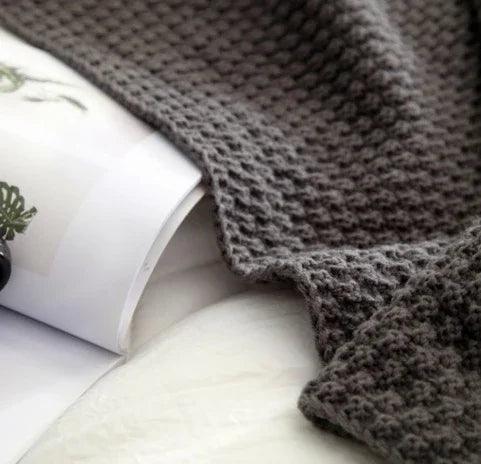 Nordic fringed knit ball blanket wool blanket office air conditioning lunch break blanket shawl blanket sofa leisure blanket blanket EX-STOCK Canada