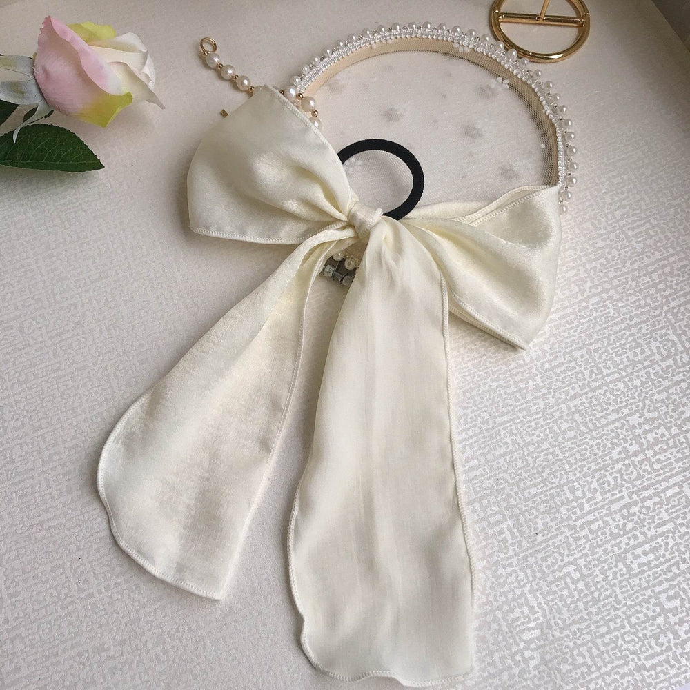Silk satin oversized bow tie Hair Scrunchies ponytail Holder - EX-STOCK Canada