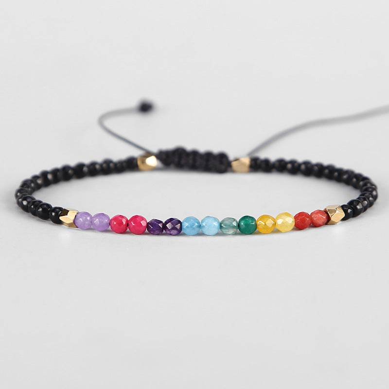 12 Constellation Lucky Stone 3MM Seven Chakra Bracelet - EX-STOCK Canada