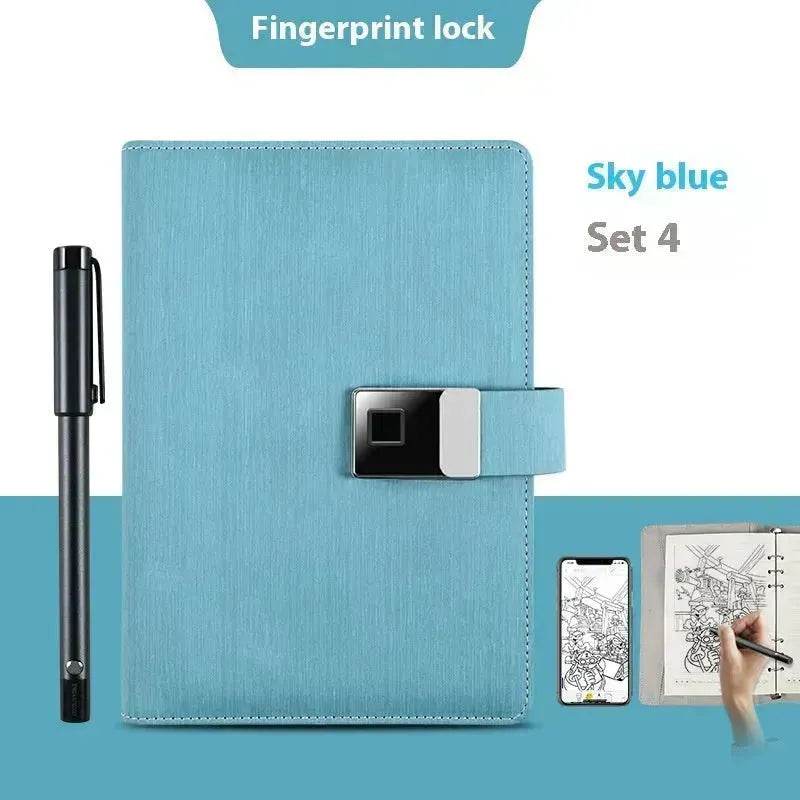 Handwriting Paper Screen Synchronization Smart Fingerprint Lock A5 Notebook - EX-STOCK Canada