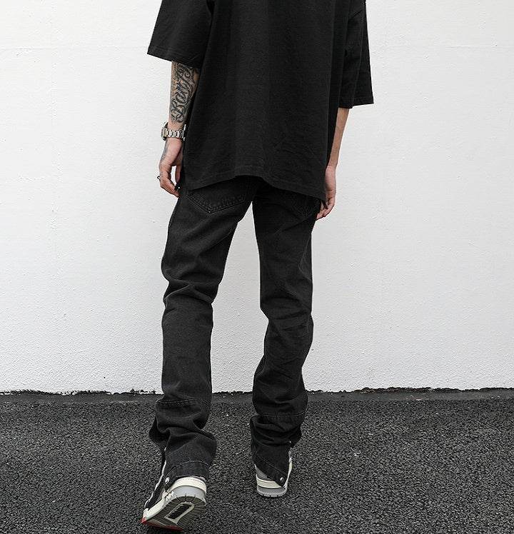 Ankle Snap Denim jeans Pant men straight leg - EX-STOCK Canada