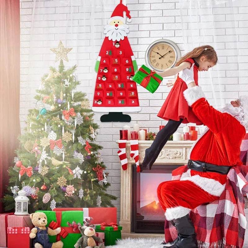 Advent Calendar Fabric Christmas Hanging Pendant Santa Claus Felt Ornaments DIY Advent Calendars Christma Decoration Christmas - EX-STOCK Canada