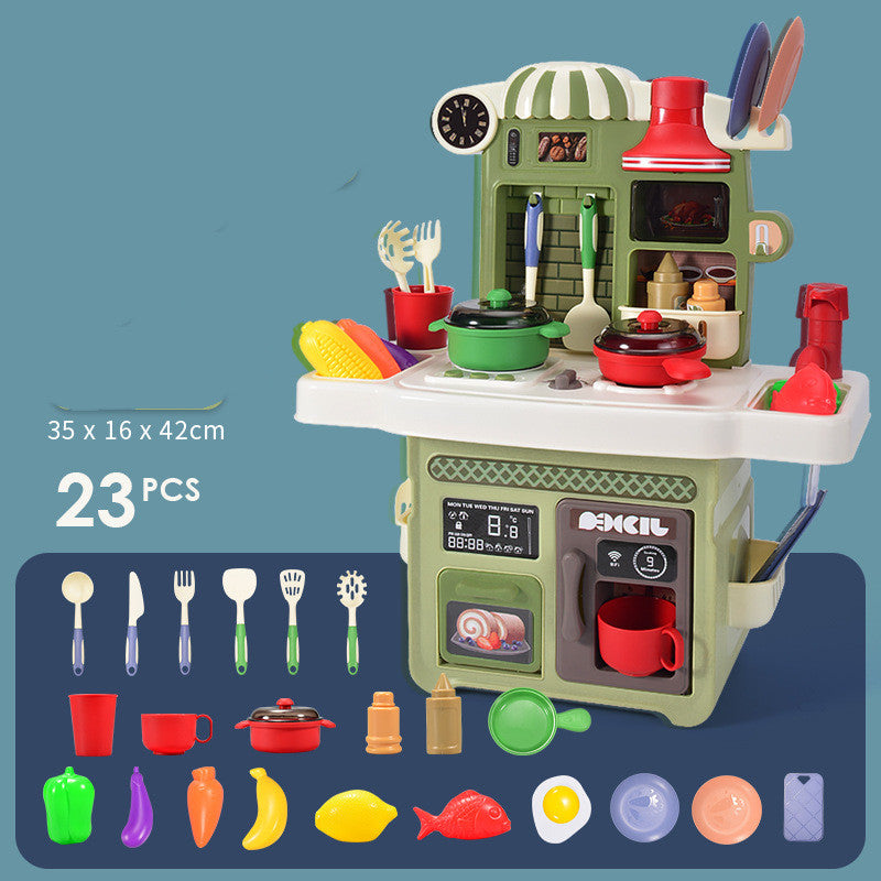 Children's Play House Tableware Table Light and Music Loop Water Cooking Girl Simulation Kitchen Toy Set EX-STOCK Canada