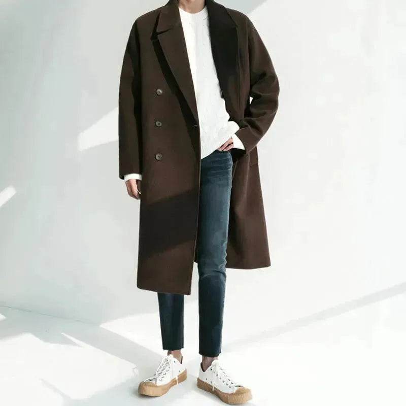 Men trench coat Long Winter woolen coat jacket for men formal winter clothes for men - EX-STOCK Canada