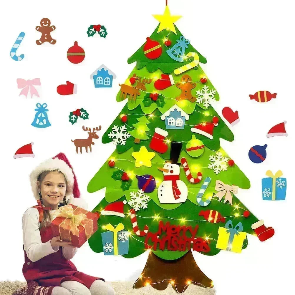 Children's DIY felt Christmas tree with lights - EX-STOCK CANADA