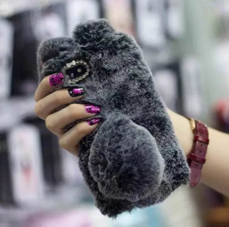 Cute Creative Rabbit Plush warm phone case women - EX-STOCK Canada