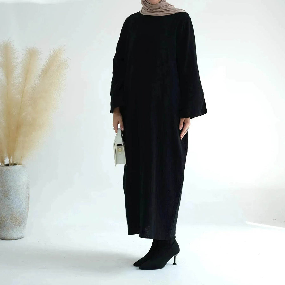 Plain Abaya Dress Eid Abaya 2025 Simple cotton abaya - EX-STOCK Canada