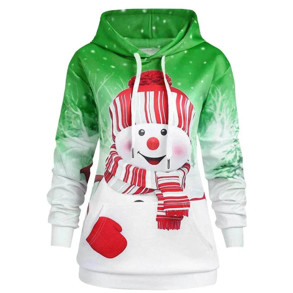 Ugly Christmas snowman print Hoodie sweatshirt - EX-STOCK Canada