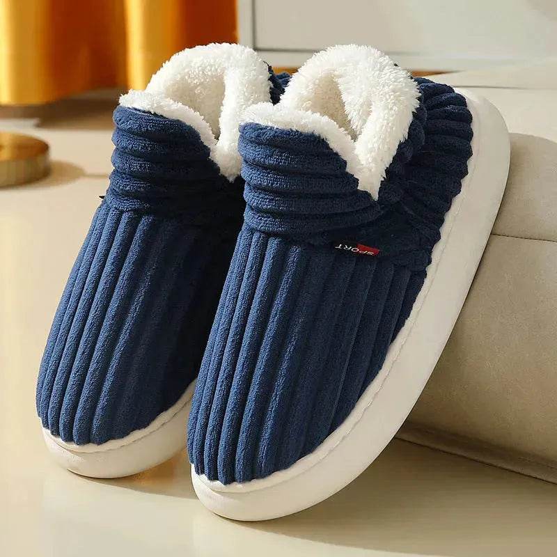 Men Winter New Women Cotton Slippers Outdoor Fashion Couple Slippers Warm Indoor Bedroom Cotton Plush Shoes Fleece Fluffy - EX-STOCK Canada