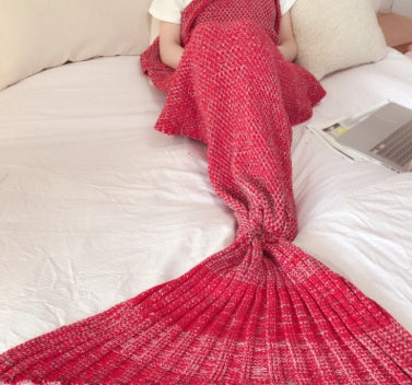 Hot Mermaid Blanket Handmade Knitted Sleeping Wrap TV Sofa Mermaid Tail Blanket Kids AdultBaby Crocheted Bag Bedding Throws Bag EX-STOCK Canada