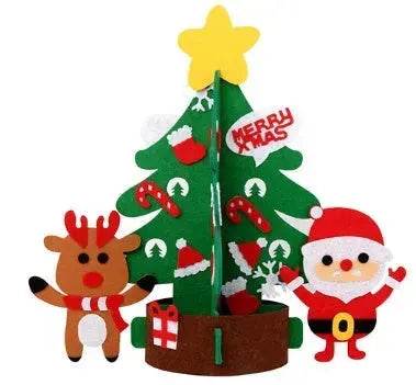 DIY Felt Christmas Tree New Year Toddler Kids Handmade Gift Toys Door Wall Hanging Ornaments Holiday Party Home Decor Set - EX-STOCK Canada