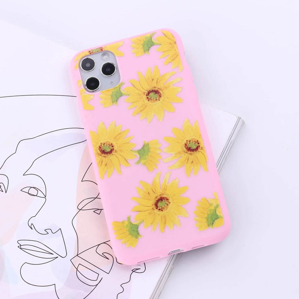 Floral Printed Liquid Silicone mobile phone case Unisex - EX-STOCK Canada