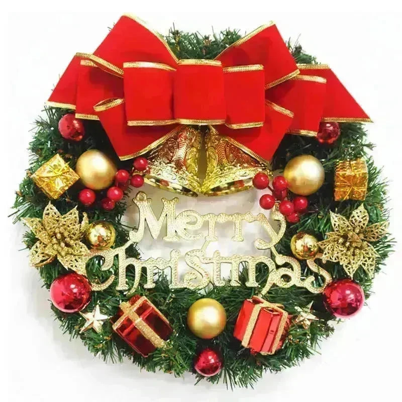 Christmas Wreath Clover Wreath Natural Pine Decorative Christmas Garland with Frost - EX-STOCK CANADA