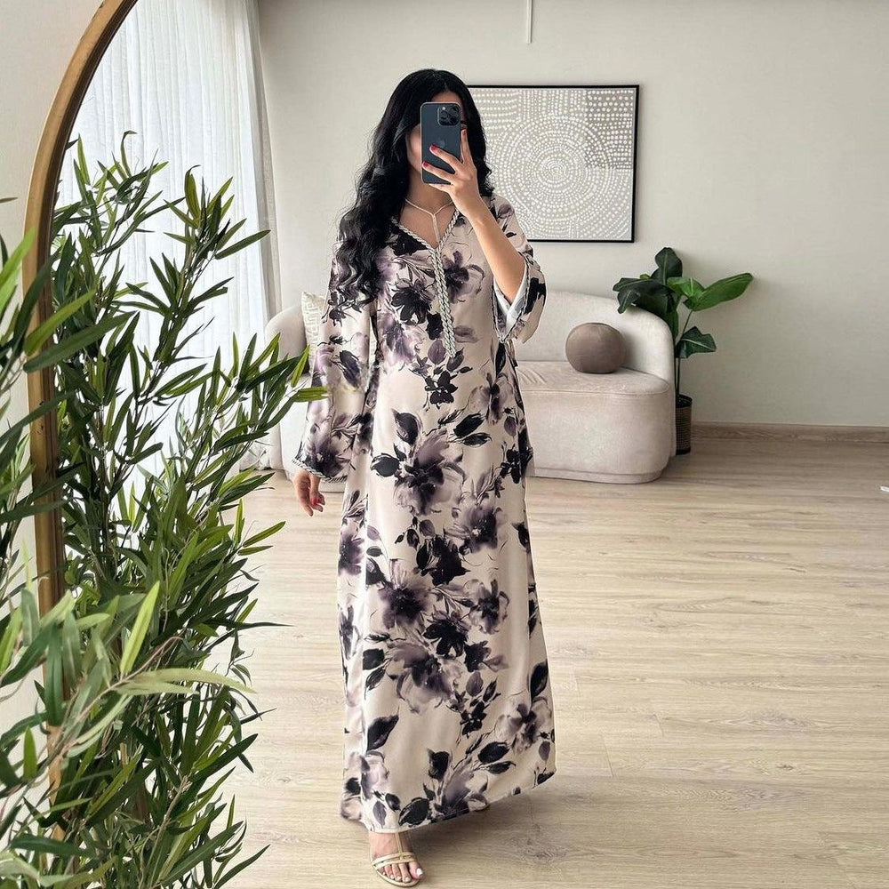 Muslim Arabic Dubai Printed Robe EX-STOCK Canada