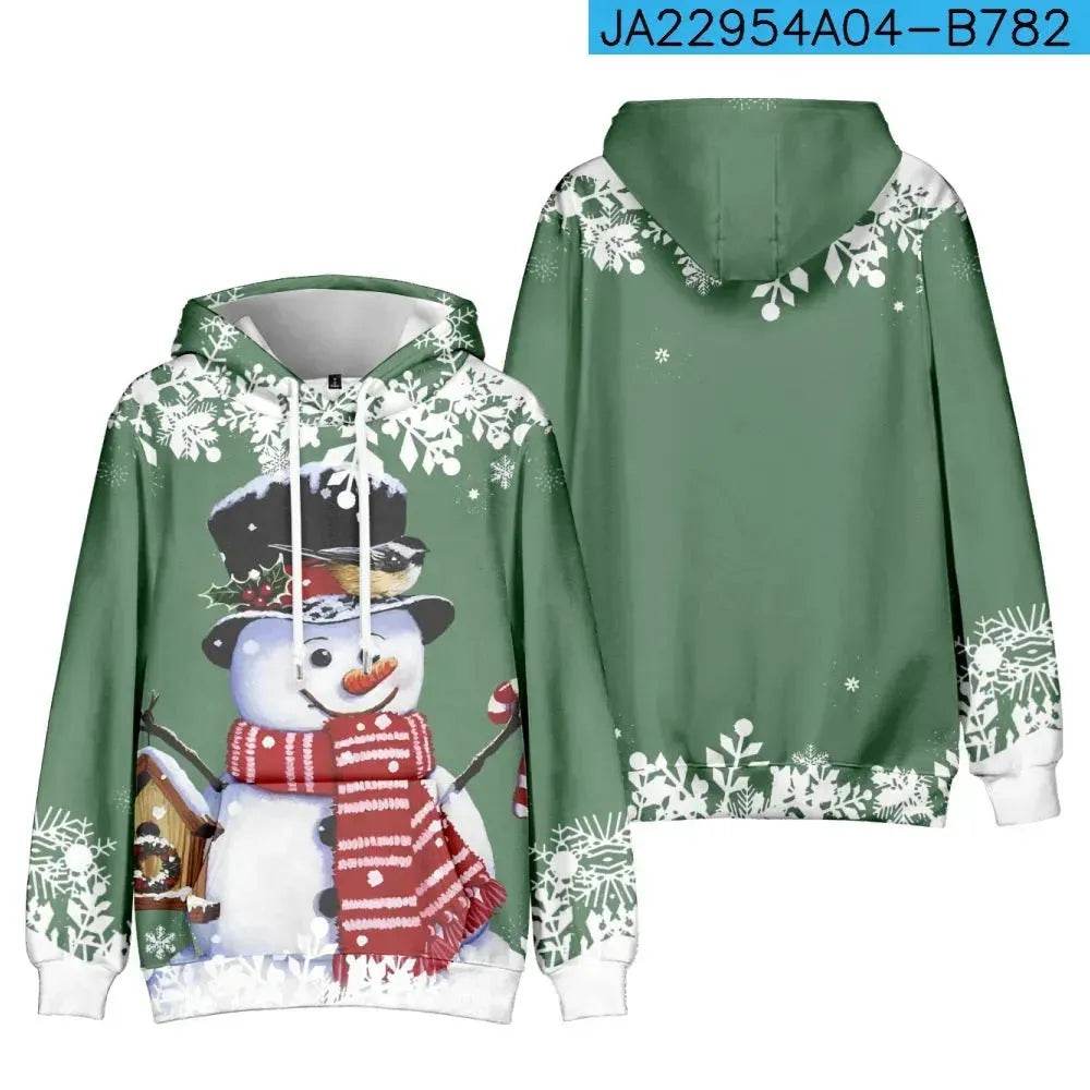 Christmas Snowman Personalized Printed Hoodie Sweatshirts - EX-STOCK Canada