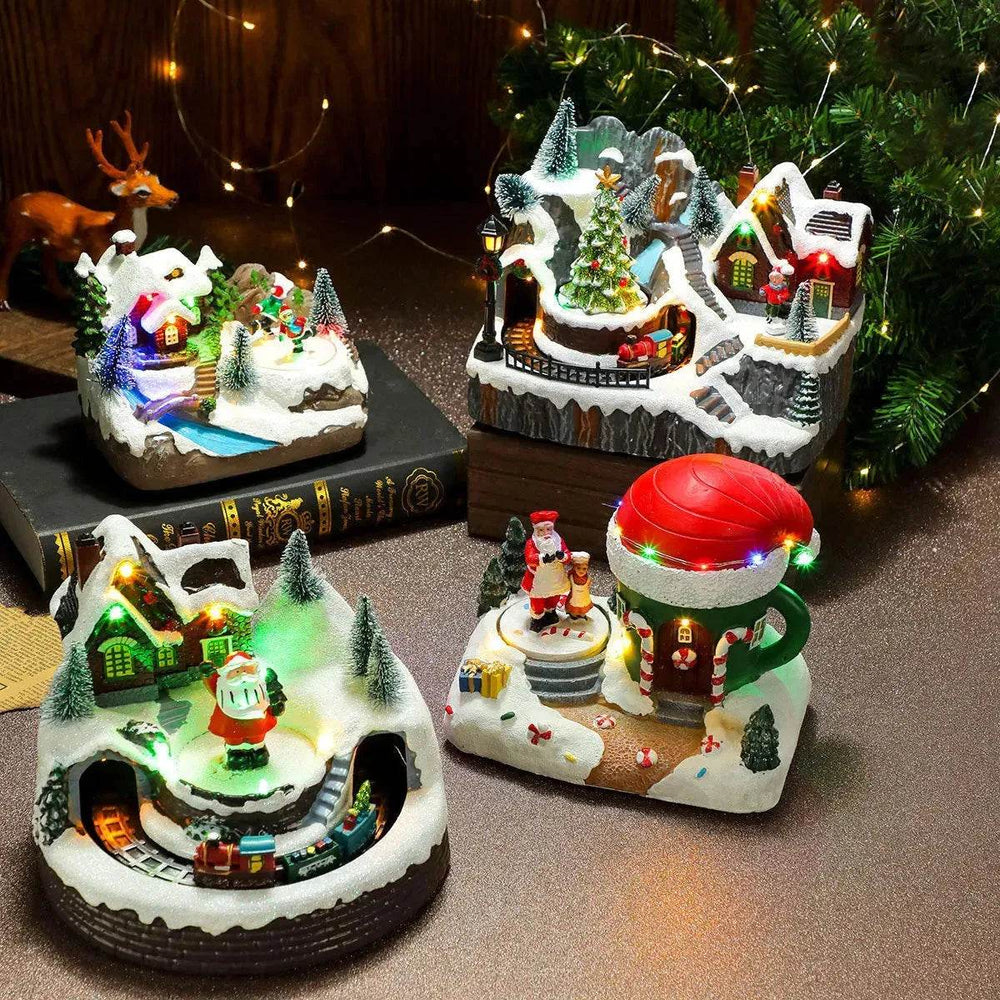 Christmas Rotating Resin Luminous Music Box Ornaments - EX-STOCK Canada