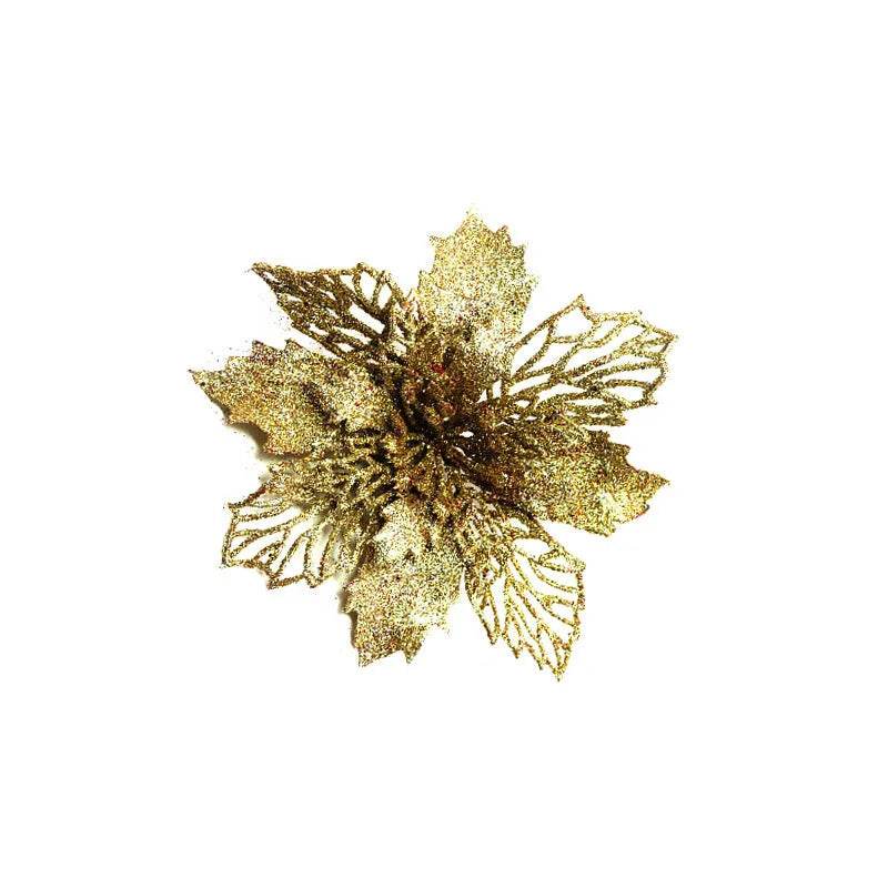 Glitter Artifical Christmas Flowers Christmas Tree Decorations For Home Fake Flowers Xmas Ornaments New Year Decor - EX-STOCK Canada