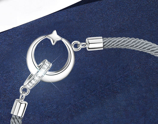 Bracelet Couple Soleil Lune Gravure Niche - EX-STOCK Canada