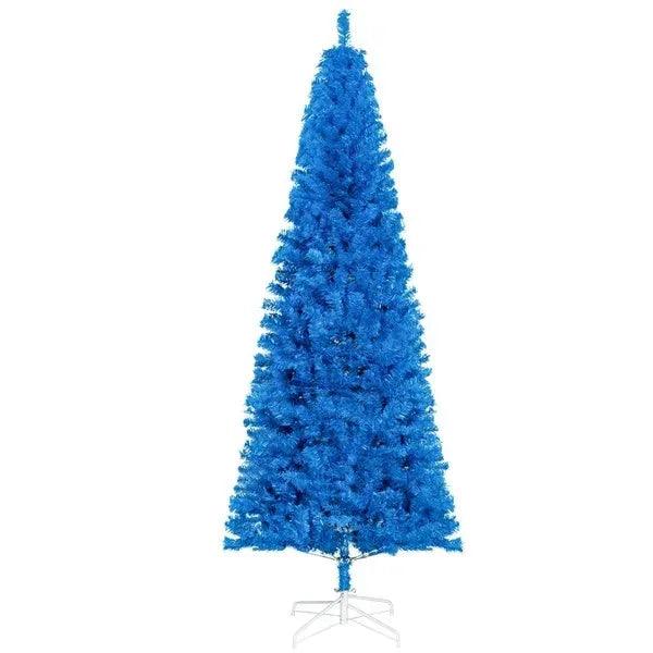 7FT Pencil Christmas Tree, Artificial Christmas Tree With Automatic Open For Home Party, Blue EX-STOCK Canada