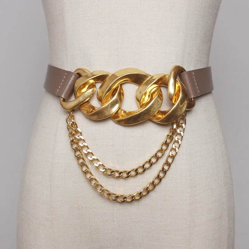 Street shot fashion metal chain link Waist Belt women - EX-STOCK Canada