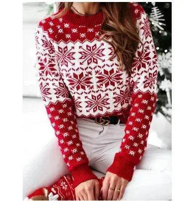 Christmas Elk Long Sleeve Knitted Sweater - EX-STOCK Canada