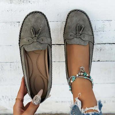 Women's Round Head Loafers Fashion Non-slip Soft Comfortable Flats Shoes