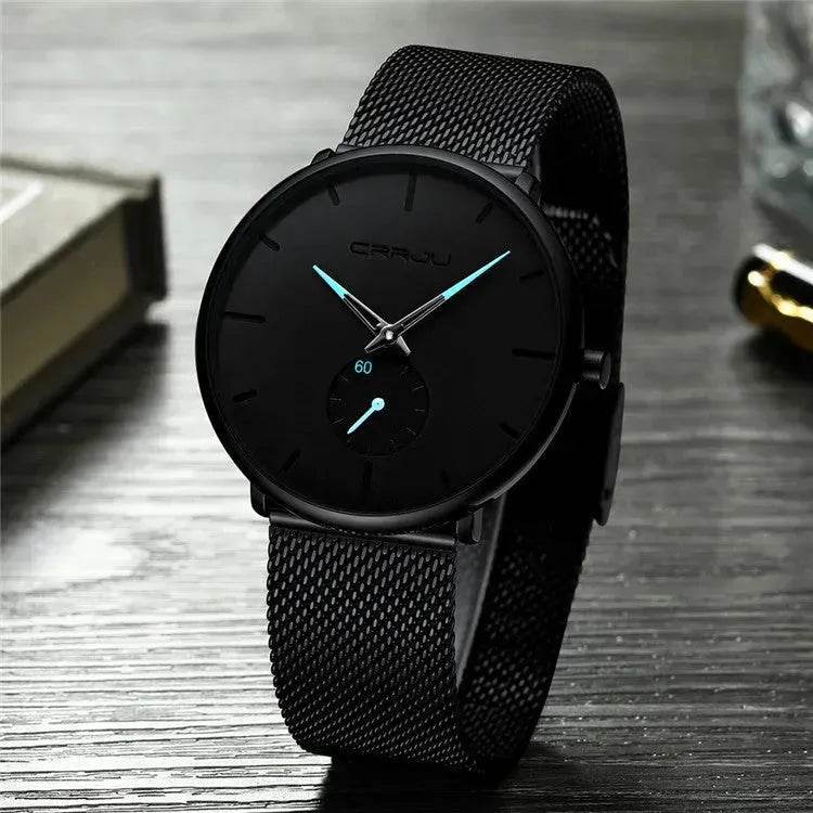Simple ultra-thin watch round mesh belt watch - EX-STOCK Canada