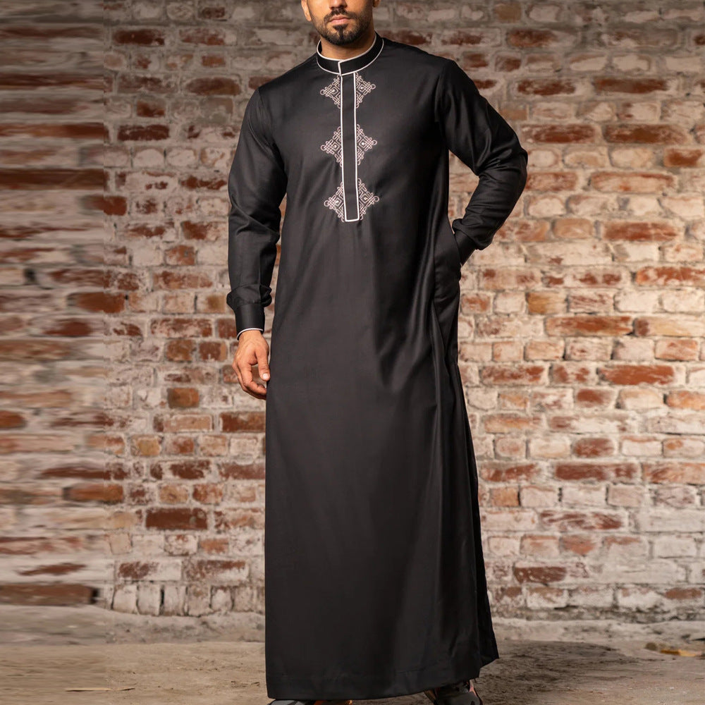Muslim Long Sleeve Embroidered Ethnic Style Arabic Robe - EX-STOCK Canada